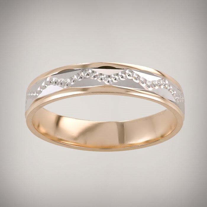 22040001 ARGOLLA ORO BLANCO Y ROSA 14K 4mm MACIZA