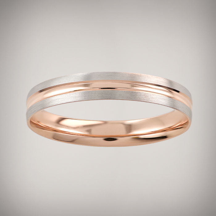 22040021 ARGOLLA ORO BLANCO Y ROSA 14K 4mm MACIZA